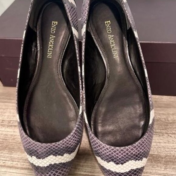 Enzo Angiolini Flats, Size 7.5, Snake print leather - Picture 4 of 6